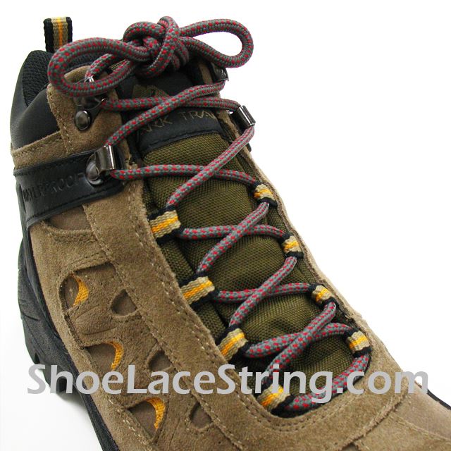 Gray/Grey and Red Hiking/Work 54IN Boots Round Shoe Laces 1Pair