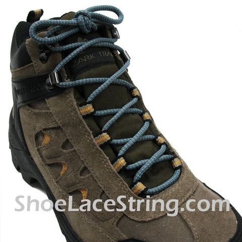 Grey/Gray & Sky/Light Blue 54" Hiking/Work Boot Round Lace 1Pair
