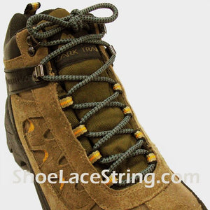 Bluish Gray & Black Hiking/Work Boot 54" Round ShoeLaces, 1Pair