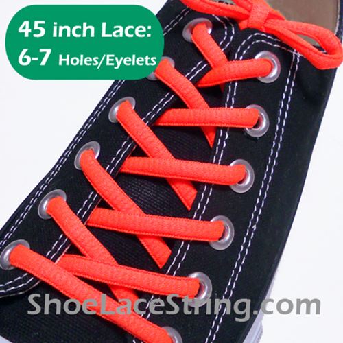 Neon Orange 45INCH Oval Shoe Laces Sneaker Strings  1 Pairs