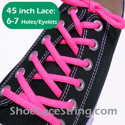 Neon Pink 45INCH Oval Shoe Laces Sneaker Strings 1 Pairs