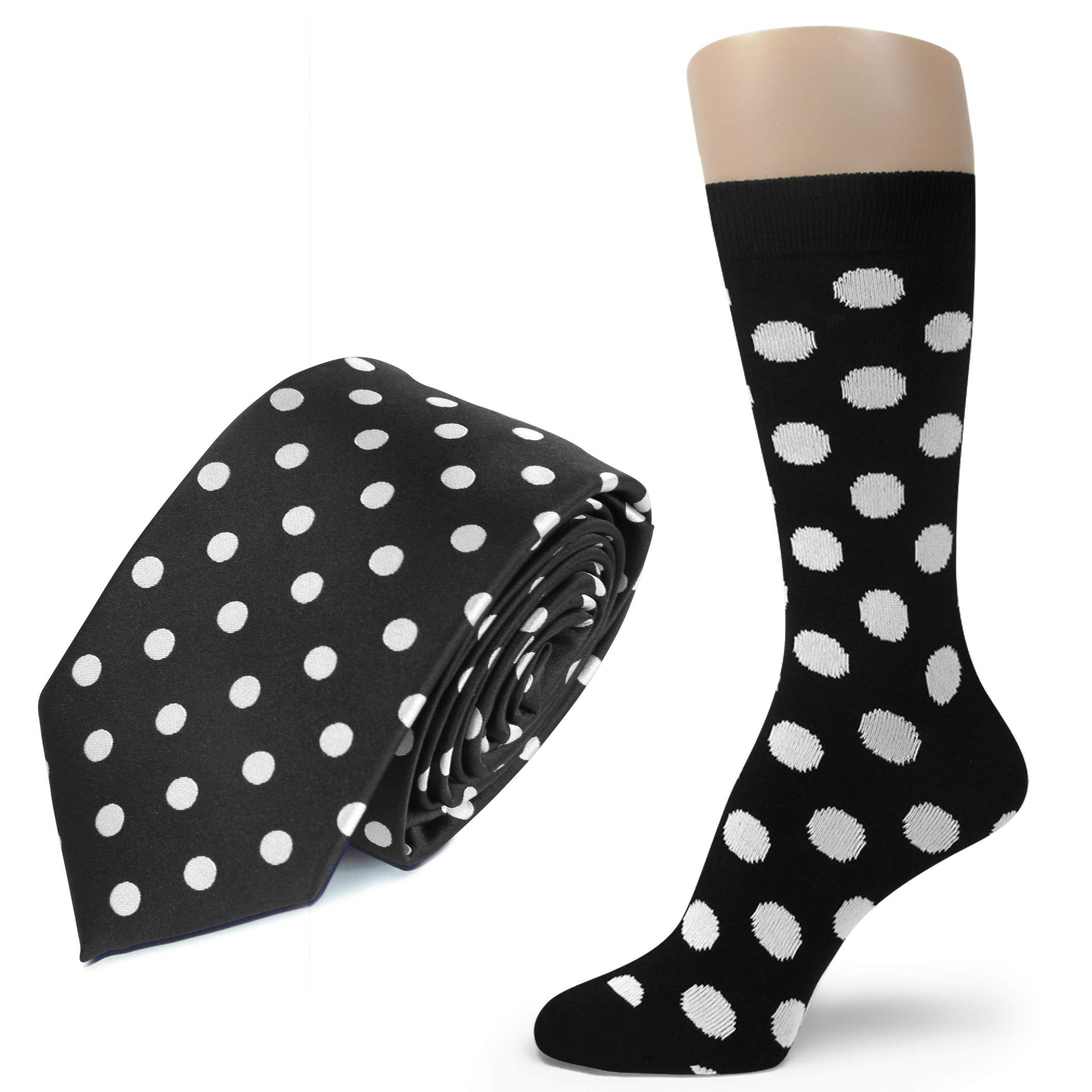 Spotlight Hosiery Groomsmen Men's POLKA DOTS Necktie & Dress Socks Set