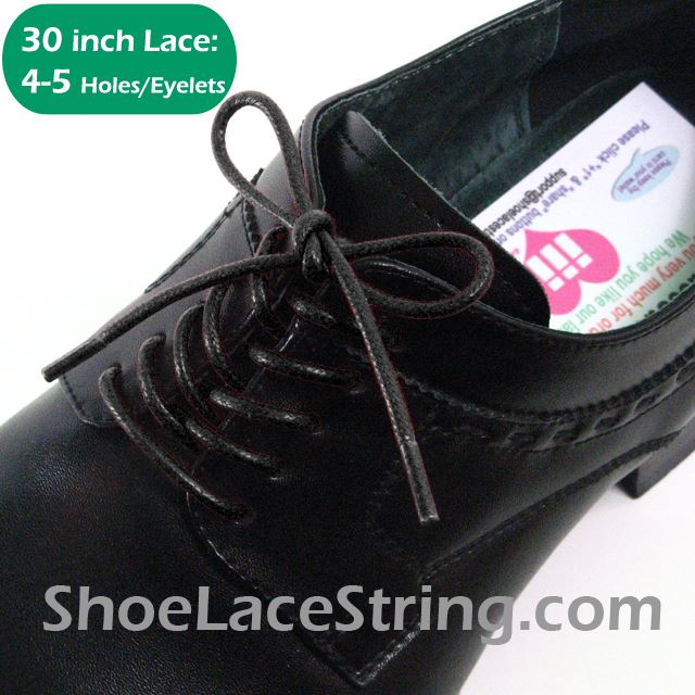 Black 30INCH Dress Shoe Lace Round Thin ShoeStrings, 1PAIR