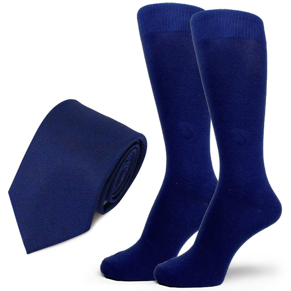 Spotlight Hosiery Groomsmen/Men's Solid Color Dress Socks & Neck Tie Set for Wedding Gift