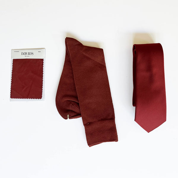 Spotlight Hosiery Groomsmen/Men's Solid Color Dress Socks & Neck Tie Set for Wedding Gift