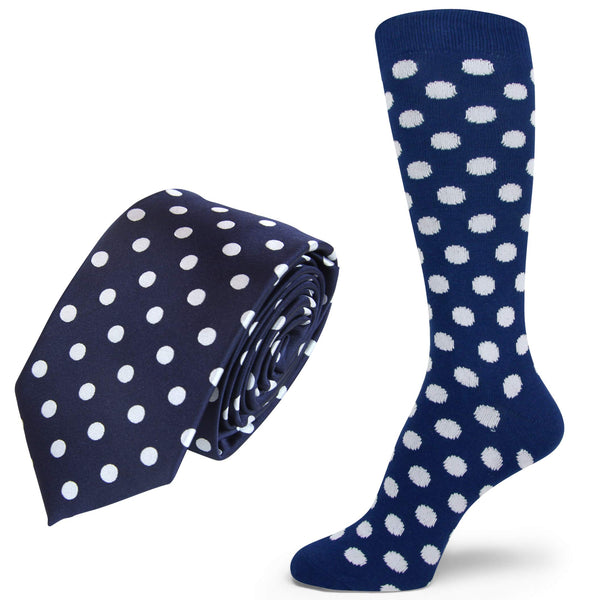 Spotlight Hosiery Groomsmen Men's POLKA DOTS Necktie & Dress Socks Set