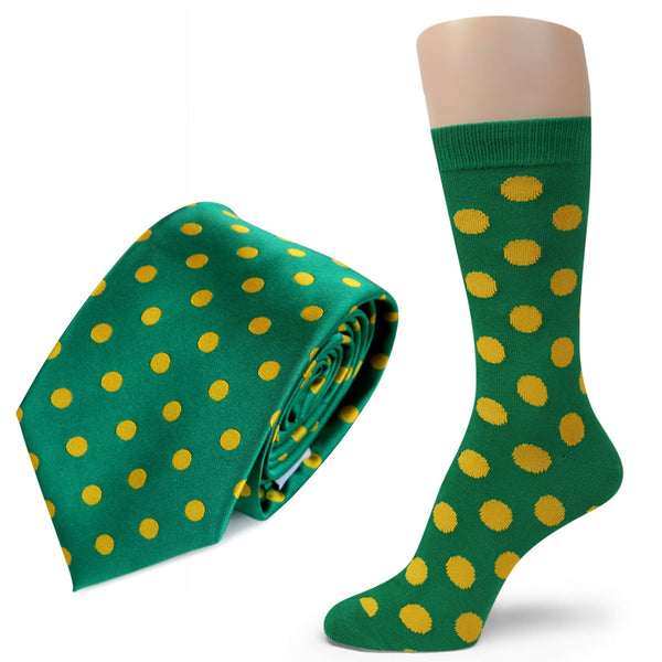 Spotlight Hosiery Groomsmen Men's POLKA DOTS Necktie & Dress Socks Set