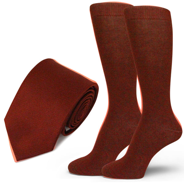 Spotlight Hosiery Groomsmen/Men's Solid Color Dress Socks & Neck Tie Set for Wedding Gift