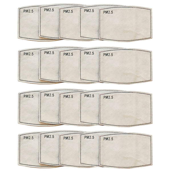 Liners for Face Mask (PM2.5 Carbon Fiber Fabric Filters) (10/20/30 Packs)