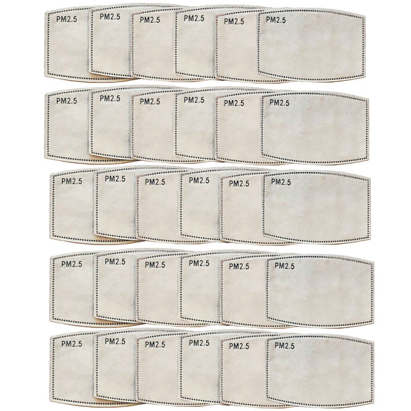 Liners for Face Mask (PM2.5 Carbon Fiber Fabric Filters) (10/20/30 Packs)