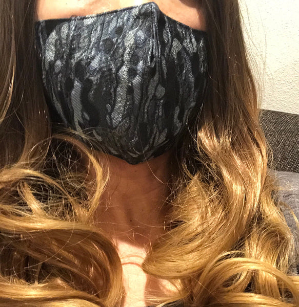 Stylish/ Wedding/ Business/ Formal Attire Face Mask with Adjustable Ear Loops, Nose Wire, Filter Pocket