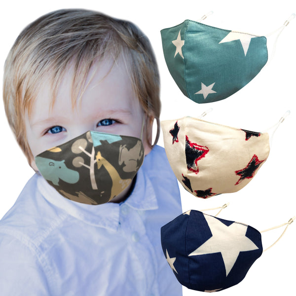 Preschool Kindergarten Toddler Little Kids Face Mask Nose Wire Ear Adjusters w/ Stopper, Filter Pocket, Free Ship from California
