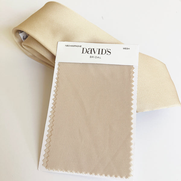 Similar to David's Bridal's NB CHAMPAGNE color Men's Socks & Neck Tie For Groomsmen and Bridesmaid father in a Champagne /Ivory Wedding