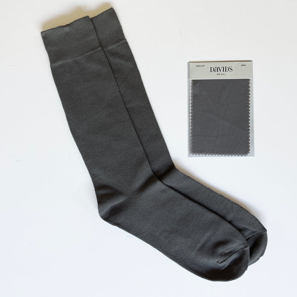 Navy, Similar to David's Bridal MERCURY Men's Socks and Neck Tie For Groomsmen for Grey/Gray Wedding Color