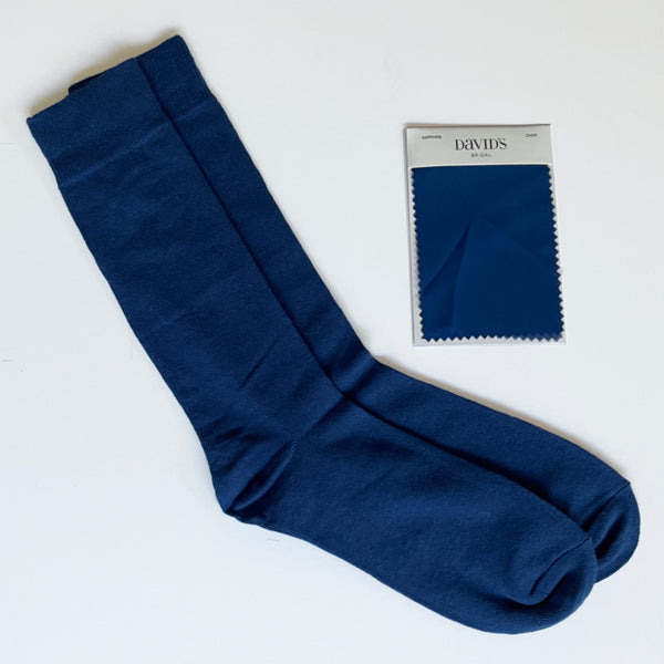 Navy, Similar to David's Bridal SAPPHAIRE Men's Socks and Neck Tie For Groomsmen for BLUE Wedding Color