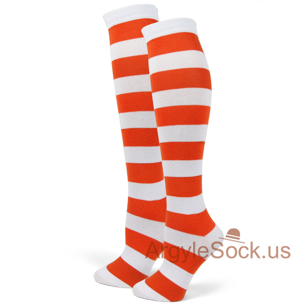 Spotlight Hosiery Brand Elite Quality White&Color Stripe Knee Sock 1PR FREE SHIP