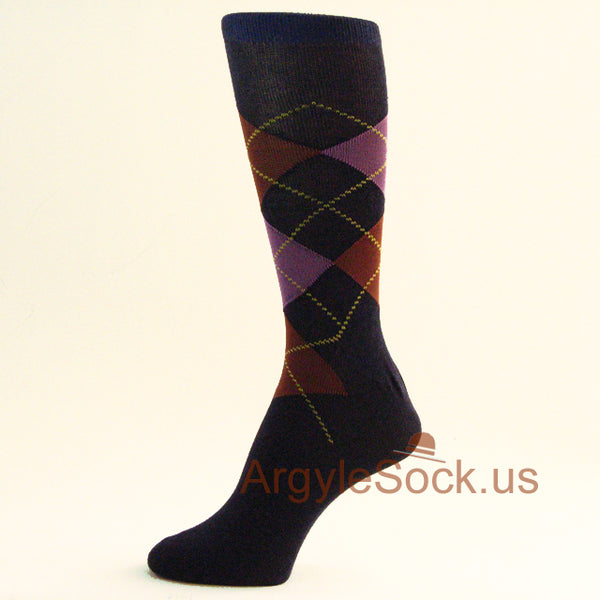NAVY/MIDNIGHT Argyle Mens Groomsmens Prom Socks-You choose from Assorted Colors