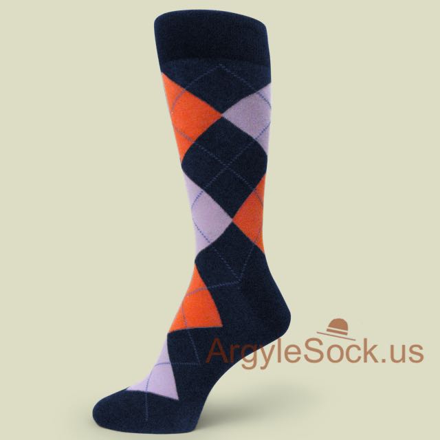 purple and orange dress socks Purple Orange Leaf Pattern Women's Dress Socks