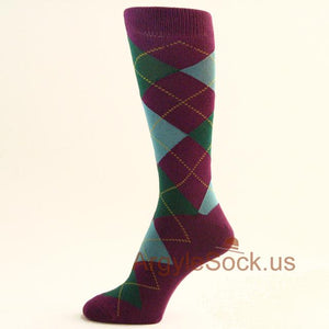 Shades of Purple Men's Groomsmen's Dress Socks (Lavender, Lilac, Light Purple) USH679-Sky Blue and Off-white on Purple Shades of Purple Men's Groomsmen's Dress Socks (Lavender, Lilac, Light Purple) USH679-Sky Blue and Off-white on Purple