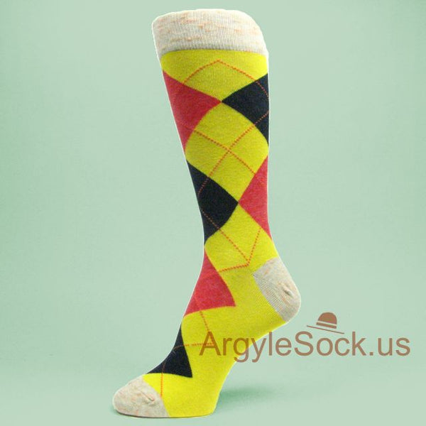 Shades of YELLOW/GOLD/MUSTARD Mens Groomsmen Argyle Socks, non-brand, FREE-SHIP