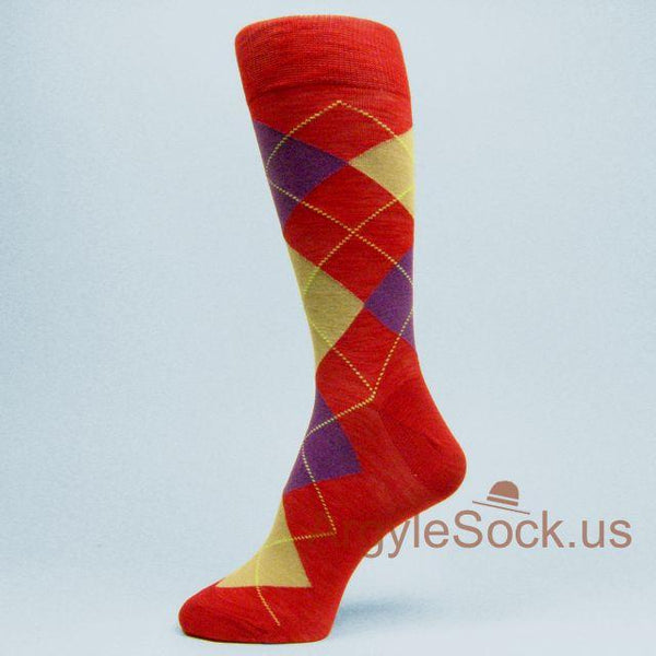 MAROON/BURGUNDY/RED Men's Groomsmen Argyle Dress Socks-non-brand, FREE-SHIPPING