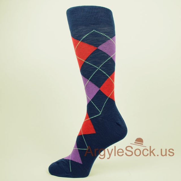 NAVY/MIDNIGHT Argyle Mens Groomsmens Prom Socks-You choose from Assorted Colors