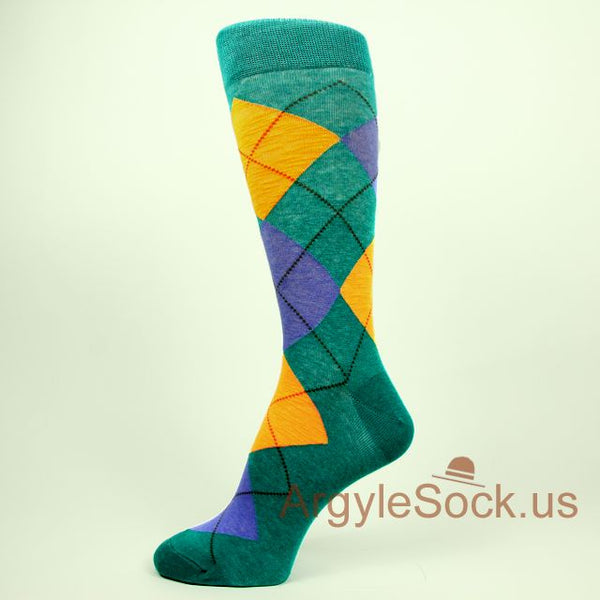 Shades of Teal Mens Groomsmens Prom Argyle Dress Socks, non-brand, FREE SHIPPING