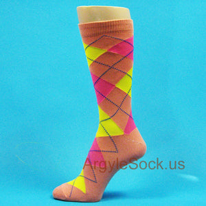 Shades of CORAL/PEACH Men's Groomsmens Prom Dress Socks, non-brand, FREE-SHIPPING